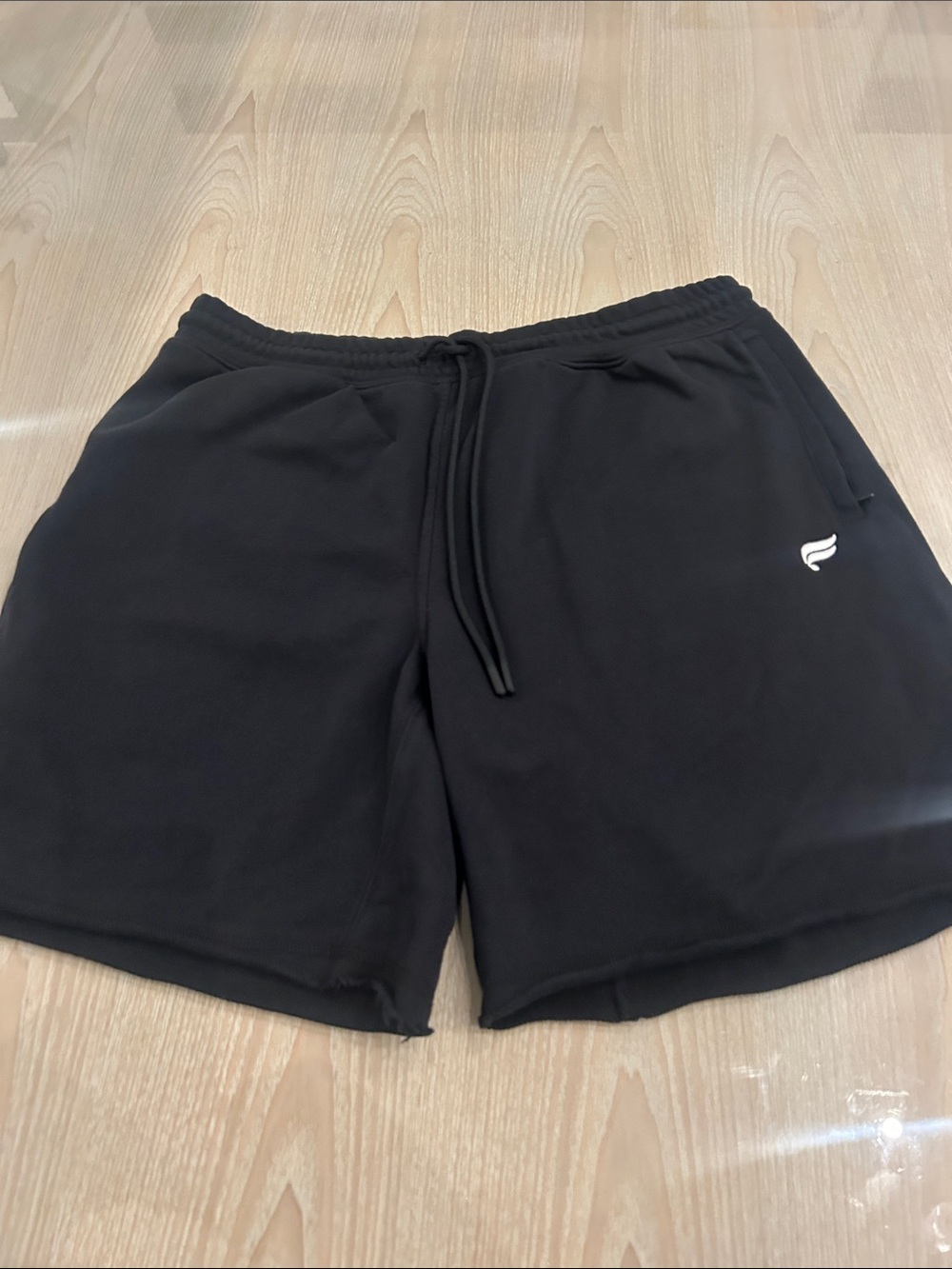 Fabletics Men's Black Athletic Drawstring Shorts with Logo